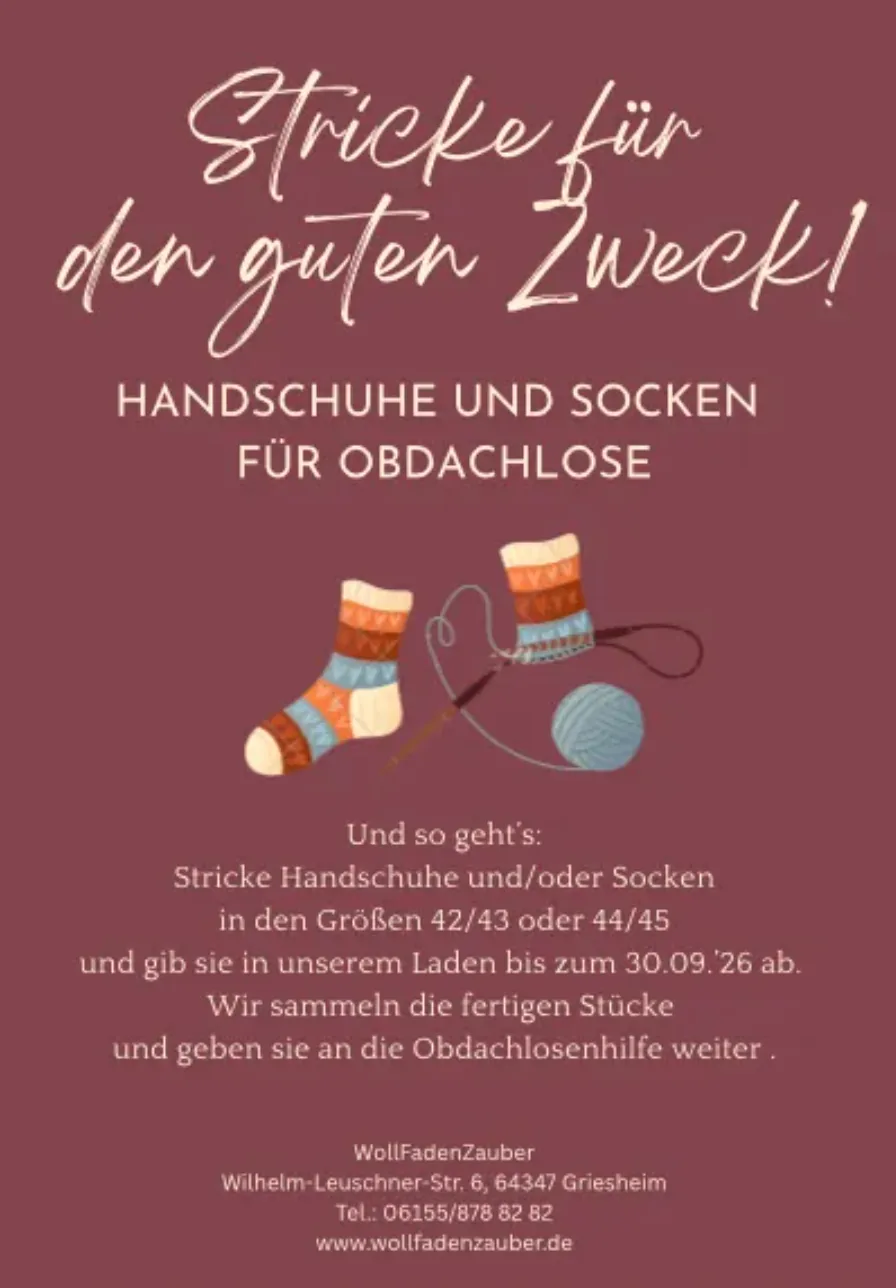 Stricke für den guten Zweck - Socken und Handschuhe für Obdachlose